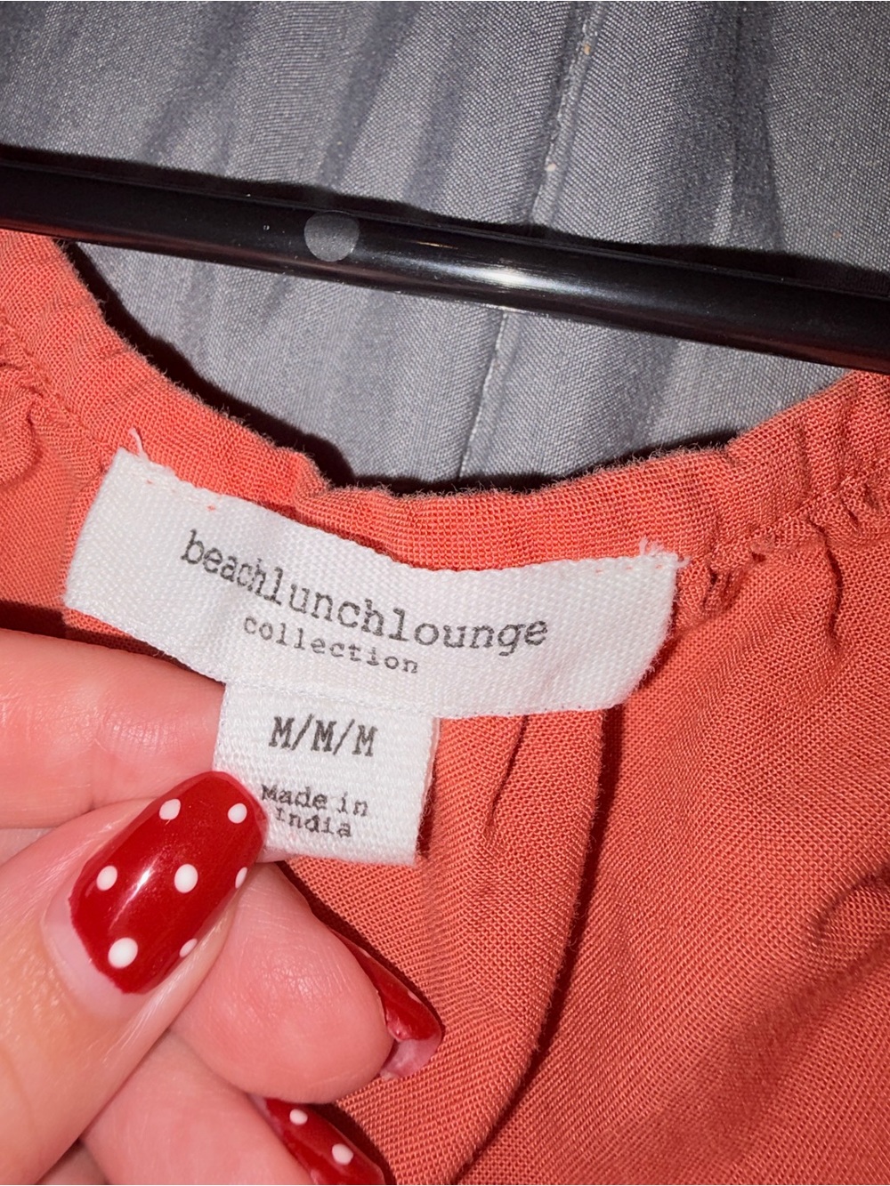 BeachLunchLounge Coral Tiered Boho Dress Size Medium Cotton Rayon - Picture 3 of 7